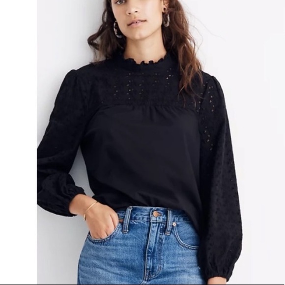 Madewell Tops - Madewell black eyelet top